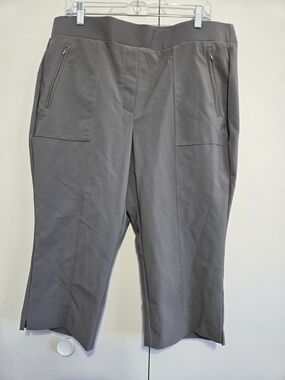 Lane Bryant Womens Size 18 Gray Pull On Capri Pants Stretch Career Casual Plus